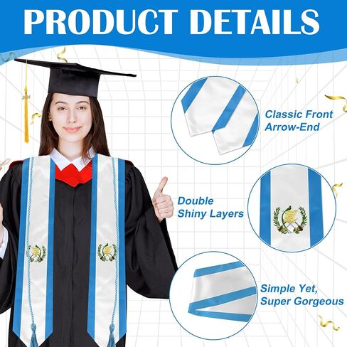 National Flag Graduation Stole Class of 2024, Flag Graduation Sash Gift, Stoles for Graduation 2024 72" in Saudi Arabia