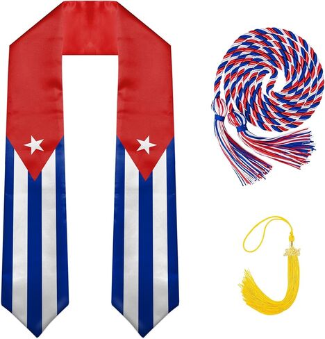 National Flag Graduation Stole Class of 2024, Flag Graduation Sash Gift, Stoles for Graduation 2024 72" in Saudi Arabia