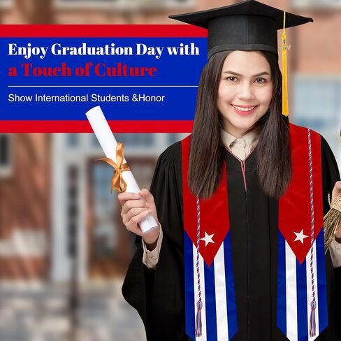 National Flag Graduation Stole Class of 2024, Flag Graduation Sash Gift, Stoles for Graduation 2024 72" in Saudi Arabia