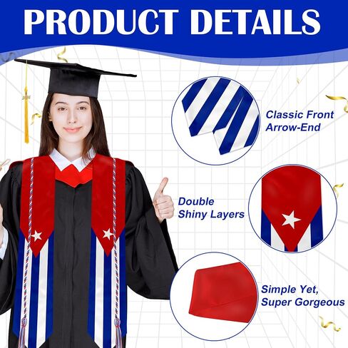National Flag Graduation Stole Class of 2024, Flag Graduation Sash Gift, Stoles for Graduation 2024 72" in Saudi Arabia
