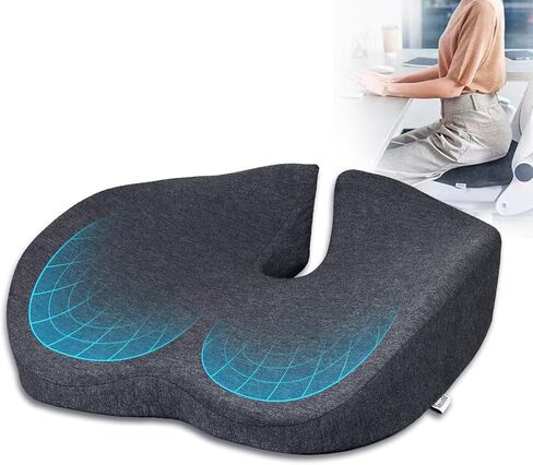 Seat Cushion for Office Chairs - Tailbone & Sciatica & Hip & Coccyx & Low Back Pain Relief Pillow - Memory Foam Pressure Relief Cushion for Long Sitting for Gaming, Compute, Desk Chair, Car Seat in Saudi Arabia