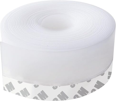 DonYoung 16.5FT Weather Stripping Door Seal, 1-3/4'' Width Silicone Seal Strip Bottom Door Sweep, Widened Self-Adhesive Door Draft Stopper for Gaps of Windows Doors and Shower Glass, Transparent in Saudi Arabia