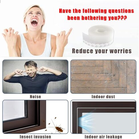 DonYoung 16.5FT Weather Stripping Door Seal, 1-3/4'' Width Silicone Seal Strip Bottom Door Sweep, Widened Self-Adhesive Door Draft Stopper for Gaps of Windows Doors and Shower Glass, Transparent in Saudi Arabia