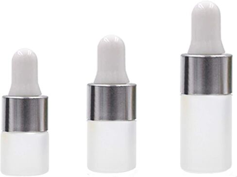 50 قطعة من زجاجات قطارة زجاجية بلوري من ConStore، قوارير زيت عطري صغيرة، غسول تجميلي فارغ، زجاجة قطارة للعين قابلة لإعادة الملء، حاوية مستحضرات تجميل سائلة + 2 قطعة قطارة (1 مل) in Kuwait