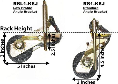 2 Pack, Rack Strap Ladder Rack Tie-Downs, Right Angle Mounting Bracket, RSL1K Low Profile Right Angle Mounting Bracket, Black Powder Coat Finish, Bolt Mounting Hardware Included. (Low Profile) in Saudi Arabia