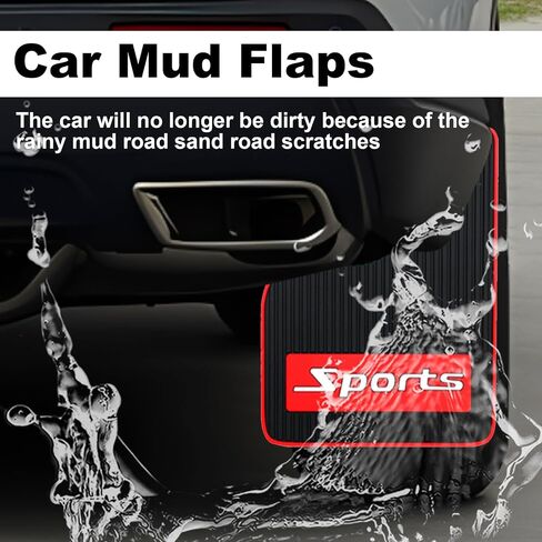 4 pcs Car Mud Flaps Universal Rubber Mudguard - Soft Material Automotive Fender - Splash Guards Rubber mud Guard Universal Pickup SUV - No Collision Universal 27cm23cm0.5cm in Saudi Arabia