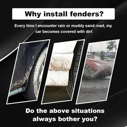 4 pcs Car Mud Flaps Universal Rubber Mudguard - Soft Material Automotive Fender - Splash Guards Rubber mud Guard Universal Pickup SUV - No Collision Universal 27cm23cm0.5cm in Saudi Arabia