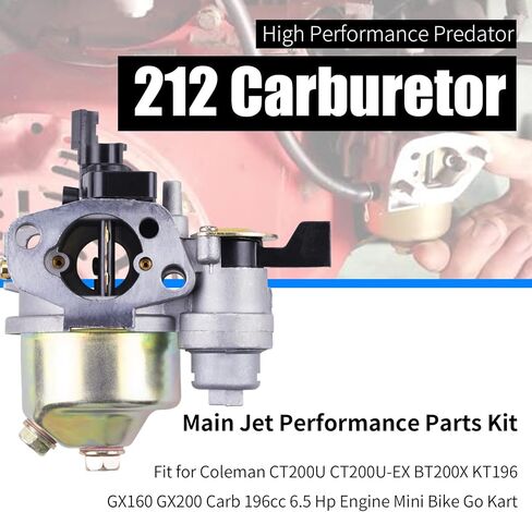 MRELC محول فلتر هواء مكربن ​​عالي الأداء من MRELC مناسب لـ Predator 212cc 6.5 Hp Honda Gx160 Gx200 196cc Coleman CT200U Trail CT100U Mini Bike Go Kart Racing (أحمر) in Kuwait