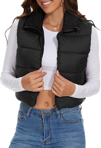 Women's Cropped Puffer Vest in Saudi Arabia