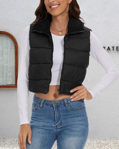 Women's Cropped Puffer Vest in Saudi Arabia