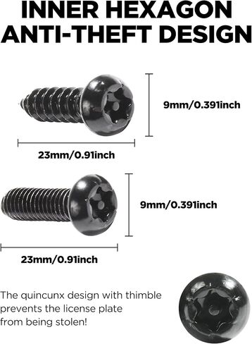 مجموعات براغي لوحة الترخيص المضادة للسرقة، مشابك براغي أمان مقاومة للصدأ من الفولاذ المقاوم للصدأ، براغي لوحة الترخيص، براغي M6 (1/4 بوصة) مقاومة للعبث، صامولة التثبيت، غطاء أغطية لتركيب حامل الإطار in Kuwait