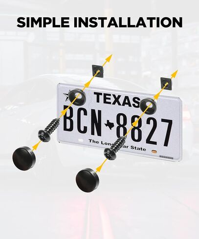 مجموعات براغي لوحة الترخيص المضادة للسرقة، مشابك براغي أمان مقاومة للصدأ من الفولاذ المقاوم للصدأ، براغي لوحة الترخيص، براغي M6 (1/4 بوصة) مقاومة للعبث، صامولة التثبيت، غطاء أغطية لتركيب حامل الإطار in Kuwait