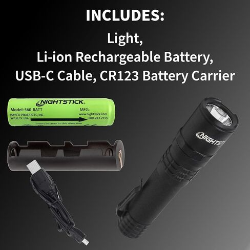 Nightstick USB-558XL USB-C مصباح يدوي تكتيكي قابل لإعادة الشحن، أسود in Saudi Arabia