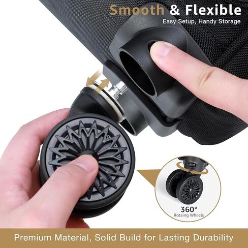 حقيبة كمبيوتر محمول متدحرجة مقاس 15.6 بوصة مقاومة للماء حقيبة كمبيوتر محمول على عجلات حقيبة كمبيوتر محمول للعمل والسفر ورجال الأعمال والنساء، أسود in Kuwait