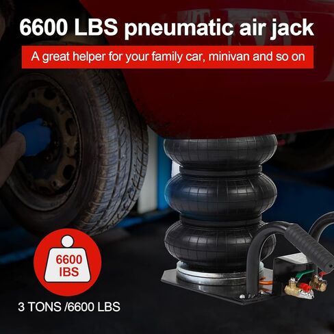 رافعة هوائية ثلاثية الأكياس، رافعة سيارة تعمل بالهواء المضغوط 3 طن، رفع سريع يصل إلى ارتفاع 16 بوصة لإصلاح السيارة in Kuwait