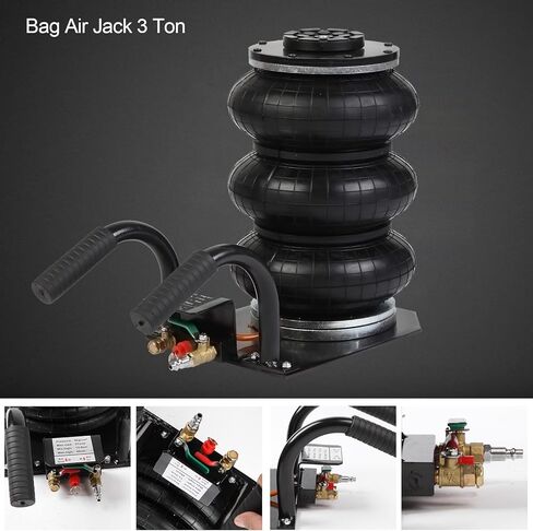 رافعة هوائية ثلاثية الأكياس، رافعة سيارة تعمل بالهواء المضغوط 3 طن، رفع سريع يصل إلى ارتفاع 16 بوصة لإصلاح السيارة in Kuwait