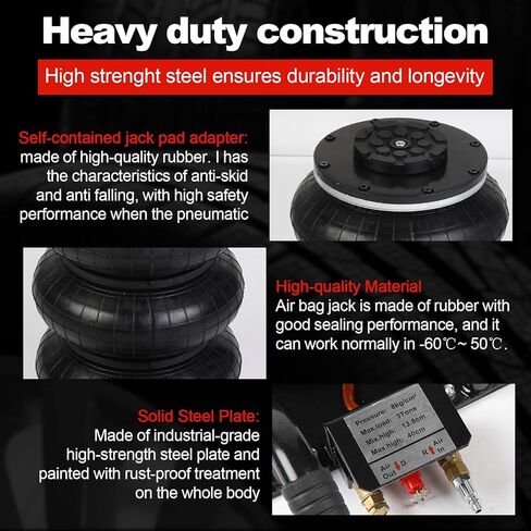 رافعة هوائية ثلاثية الأكياس، رافعة سيارة تعمل بالهواء المضغوط 3 طن، رفع سريع يصل إلى ارتفاع 16 بوصة لإصلاح السيارة in Kuwait