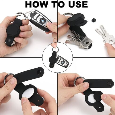 Waterproof Key Organizer for Airtag,Key Holder for Airtag,Compact Silicone Keychain for Apple AirTag- Includes Keyring to Attach Car Key Fob (Pink,Blue) in Kuwait