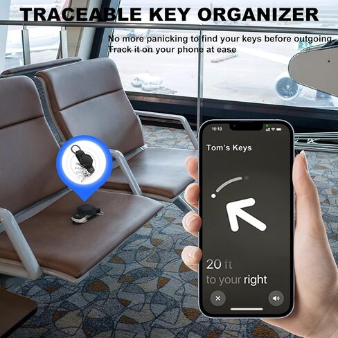 Waterproof Key Organizer for Airtag,Key Holder for Airtag,Compact Silicone Keychain for Apple AirTag- Includes Keyring to Attach Car Key Fob (Pink,Blue) in Kuwait