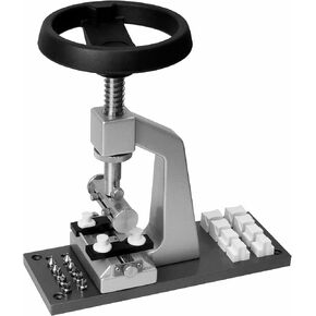 Bench Watch Case Opener，5700 Watch Caseback Opener with 6 Sets Steel Case Opener Head，6 Sets of Fixed Clockwork Molds，All Stainless Steel Base is Suitable for Watchmaker to Open and Close the Watch Back Cover in Saudi Arabia