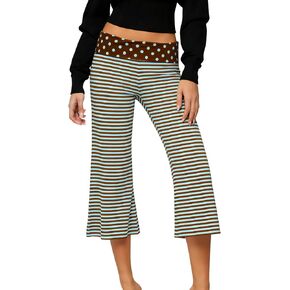 Women's Fold Over Waist Capri Fashionable Casual Solid Color Low Rise Wide Leg Crop Pants in Saudi Arabia