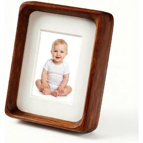Walnut Wood 3x4 Picture Frame with 2x3 Mat | Horizontal or Vertical Tabletop Stand,Ideal Display for Pet Photos in Saudi Arabia