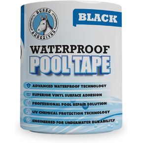 Burro Adhesives Waterproof Clear Pool Tape 4" x 10' - Heavy Duty PVC Vinyl Pool Repair for Underwater & Dry Applications, Commercial & Residential Pools, Instantly Seals Leaks in Saudi Arabia