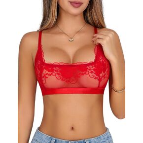 Sexy Sheer Mesh Lace Wireless Bralettes Lingerie Top in Saudi Arabia