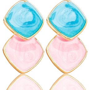 Blue Pink Earrings，Pregnant Women Dress T-Shirt Decorations，Gender Reveal Idea， Baby Shower Party， Mom Wife Gift – by ZouYee in Saudi Arabia