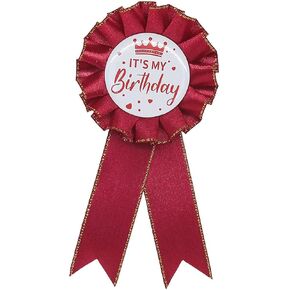 It's My Birthday Pin, Tinplate Ribbon Badge Pin Accessory, Satin Fabric Award Ribbon for Birthday Party Decoration, Elegant Celebration Gifts in Saudi Arabia