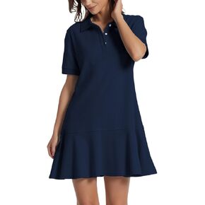 SCOFEEL Womens Polo Dress Short Sleeve Collared Golf Tennis Dress Ruffle Hem Flowy Summer Mini Workout Dresses in Saudi Arabia