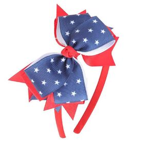 4th of July Headband Independence Day Hair Accessories Patriotic Red White and Blue Ribbon Bow Head Bopper Star Hairband Fourth July Decorations for Parade Party Favors Supplies 1PCS in Saudi Arabia