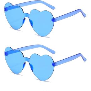 Heart Shape Sunglasses for Women, Trendy Transparent Heart Sunglasses Party Favor, 2 Pack in Saudi Arabia