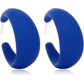 Acrylic Small Round Hoop Earrings for Women Trendy Cute Candy Color Chunky C Shape Open Hoops Earrings Handmade Lightweight 70s 80s Dangle Earrings in Saudi Arabia