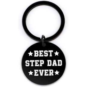 Step Dad Father Day Gift Stocking Stuffers Christmas Birthday Thank You Thanksgiving Day Valentines Day Gifts Keychain Present for Best Step Dad Ever Gifts from Step Daughter Son in Saudi Arabia