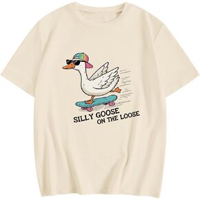 Silly Goose On The Loose Shirt Funny Shirts for Boys Graphic Tees Skateboard Short Sleeve Tshirts Kids Summer Tops in Saudi Arabia