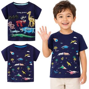 EmaoFun Toddler & Little Boys Glow in The Dark T-Shirts 2-Pack -Cotton Summer Tops for Kids 3-7 Years Old in Saudi Arabia