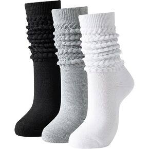 Slouch Socks Women Thigh High Boot Socks Soft Scrunch 3 Pair Pack in Saudi Arabia