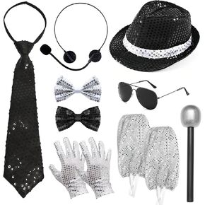 GIFIKOI 70 80s Disco Outfits for Men Women Pop Dance Star Costumes Set Sequin Asscessiories for Cosplay Stage Party Halloween in Saudi Arabia