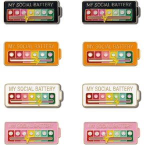 8PCS My Social Battery Slider Pins, Funny Interactive Mood Tracker Enamel Pins, Functional Mood Brooch,7 Days Mood Display Decor for Daily cowboy hat Clothing Backpacks Bags Hats Scarves Gifts in Kuwait
