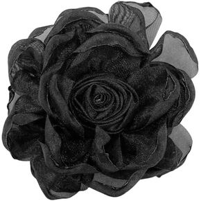 Elegant Organza Fabric Flower Brooch for Women Dainty Camellia Floral Lapel Pins for Dress Shawl Clips Duckbill Clips Holiday Wedding Party Prom Banquet Accessories Jewelry 90mm in Kuwait