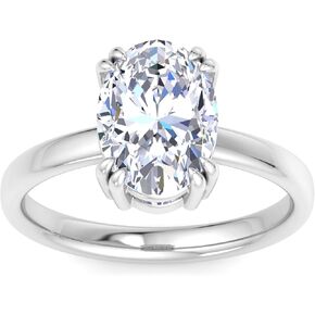 Martha Stewart 3 Carat Oval Shape Lab Grown Diamond Solitaire Engagement Ring In Sterling Silver in Kuwait