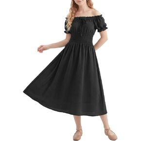 OXP Renaissance Dress for Women Off Shoulder Midi Dress Cottagecore Medieval Dress in Kuwait