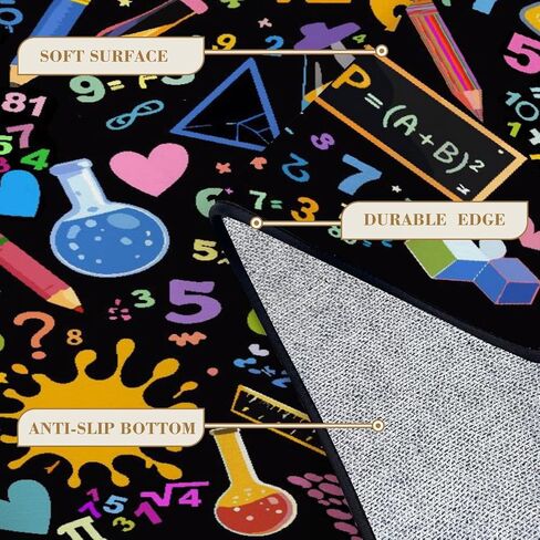 Mathematics Education School Math Formulas Area Rugs for Playroom Classroom Bedroom Entryway Runner Rug Educational Learning Rugs Carpet for Boy's and Girl's Room Easy to Clean 6' x 9' in Saudi Arabia