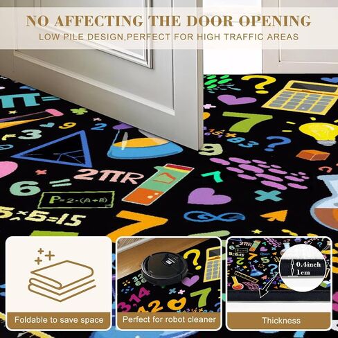 Mathematics Education School Math Formulas Area Rugs for Playroom Classroom Bedroom Entryway Runner Rug Educational Learning Rugs Carpet for Boy's and Girl's Room Easy to Clean 6' x 9' in Saudi Arabia