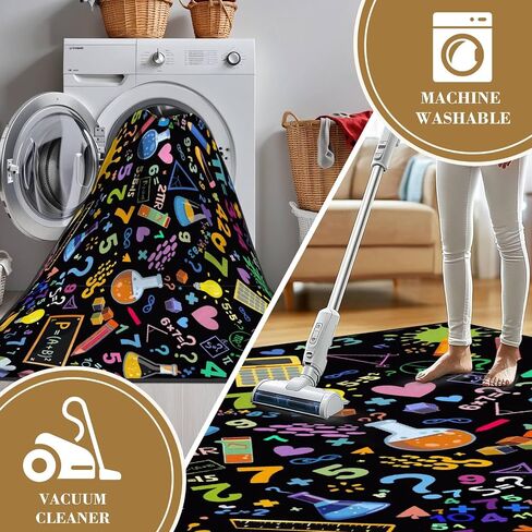 Mathematics Education School Math Formulas Area Rugs for Playroom Classroom Bedroom Entryway Runner Rug Educational Learning Rugs Carpet for Boy's and Girl's Room Easy to Clean 6' x 9' in Saudi Arabia