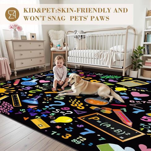 Mathematics Education School Math Formulas Area Rugs for Playroom Classroom Bedroom Entryway Runner Rug Educational Learning Rugs Carpet for Boy's and Girl's Room Easy to Clean 6' x 9' in Saudi Arabia