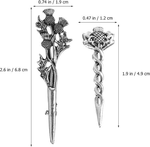 PRETYZOOM Scottish Thistle Brooch Pin Set 2Pcs Retro Lapel Pins for Men Scottish Thistle Jewelry Safety Pin Brooches for Collar Decoration in Saudi Arabia
