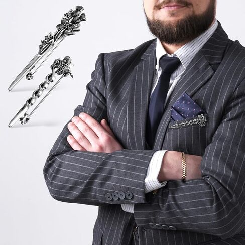 PRETYZOOM Scottish Thistle Brooch Pin Set 2Pcs Retro Lapel Pins for Men Scottish Thistle Jewelry Safety Pin Brooches for Collar Decoration in Saudi Arabia
