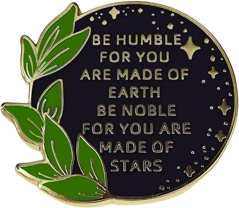 دبوس المينا "Made of Earth & Stars" - بروش اقتباس سماوي ملهم - شارة جمالية للطبيعة والمجرة لحقائب الظهر والسترات والأشرطة - هدية فلسفية ذات مغزى لمحبي العلوم وعلم التنجيم in Kuwait